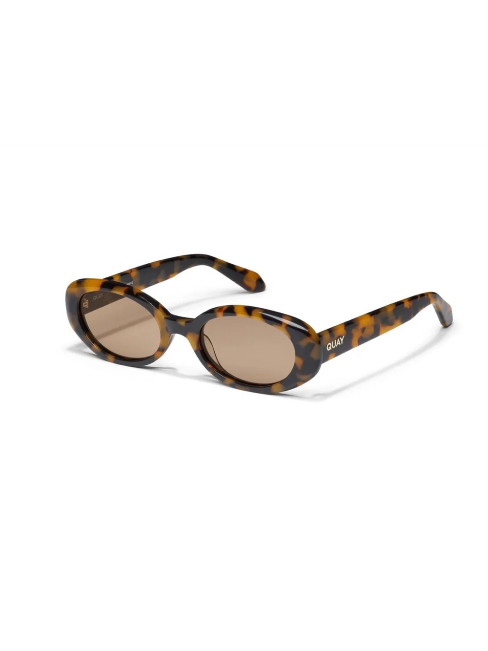 Quay Australia Tortoiseshell Oval Sunglasses - Felt Cute - Picture 1 of 3